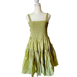 ASOS Design Crepey Green Fairycore Strappy Dress Size 10 NWOT Whimsigoth